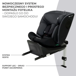 Kinderkraft i-360 i-Size Black obrotowy fotelik samochodowy dla dziecka 40-150 cm, 0-12 lat